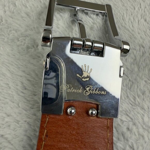 Patrick Gibbons Genuine Italian Carlfskin Leather Belt Men’s Size 40 - Picture 6 of 13